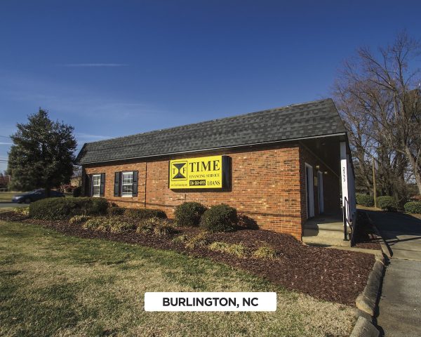 Exterior of Time Financing Service in Burlington, NC